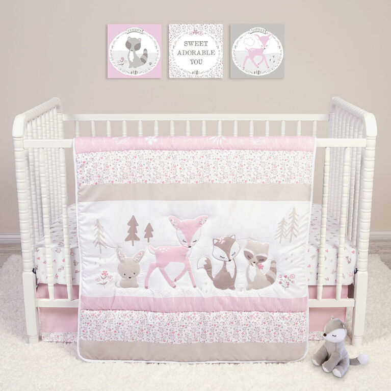 Sammy and Lou Sweet Forest Friends 4 Piece Crib Bedding Set