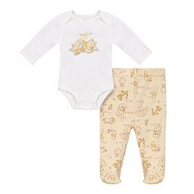 Pooh Uni.Ens.2pc Pantalons Jaune