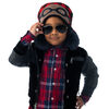 FlapJackKids - Baby, Toddler, Kids, Boys Reversible Sherpa Fleece Hat - Double Layered - Black Bear/Aviator - Small 6-24 months