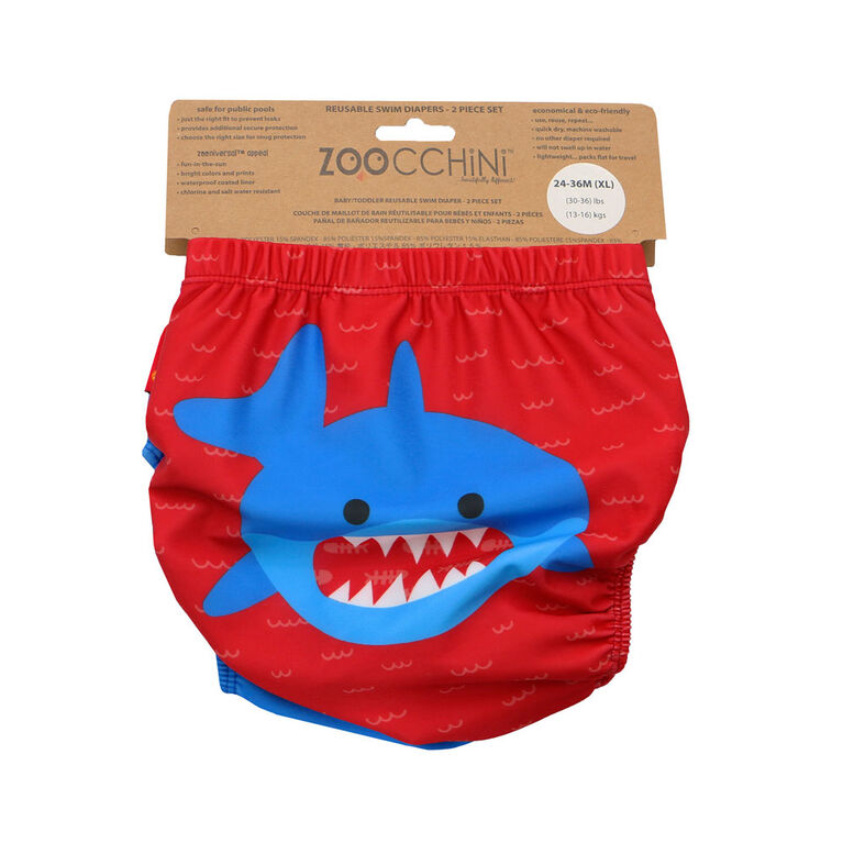 Zoocchini 2 Pack  Baby Swim Diaper Shark 12-24 Months