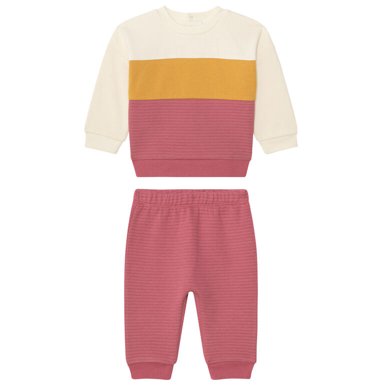 PL Baby  2 piece    jogger set fuchsia 9M