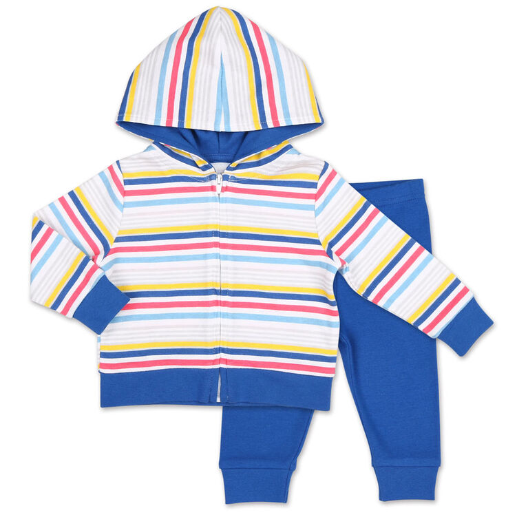 Ensemble 2 pièces Koala Baby rayures d’été ludiques - chandail à capuche et pantalon de sport, Nouveau-né