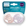 Avent Ultra Soft Pacifier 0-6m lycheee/ lilac 2pk