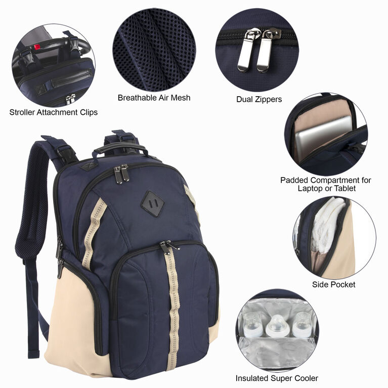 Baby Essentials Deluxe Backpack - Navy