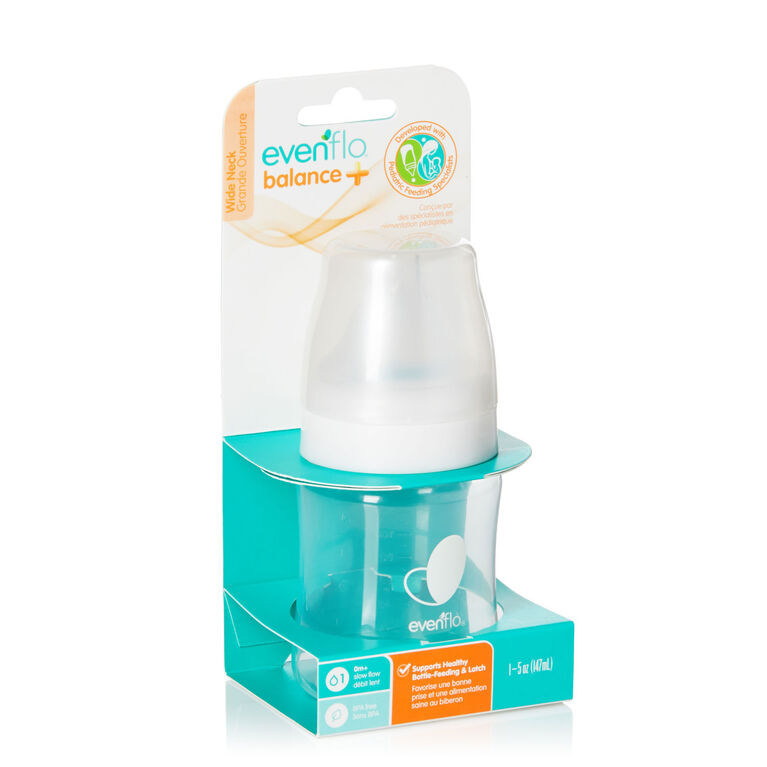 Evenflo Balance + Wide 5oz Neck Bottles 1-Pack - Clear
