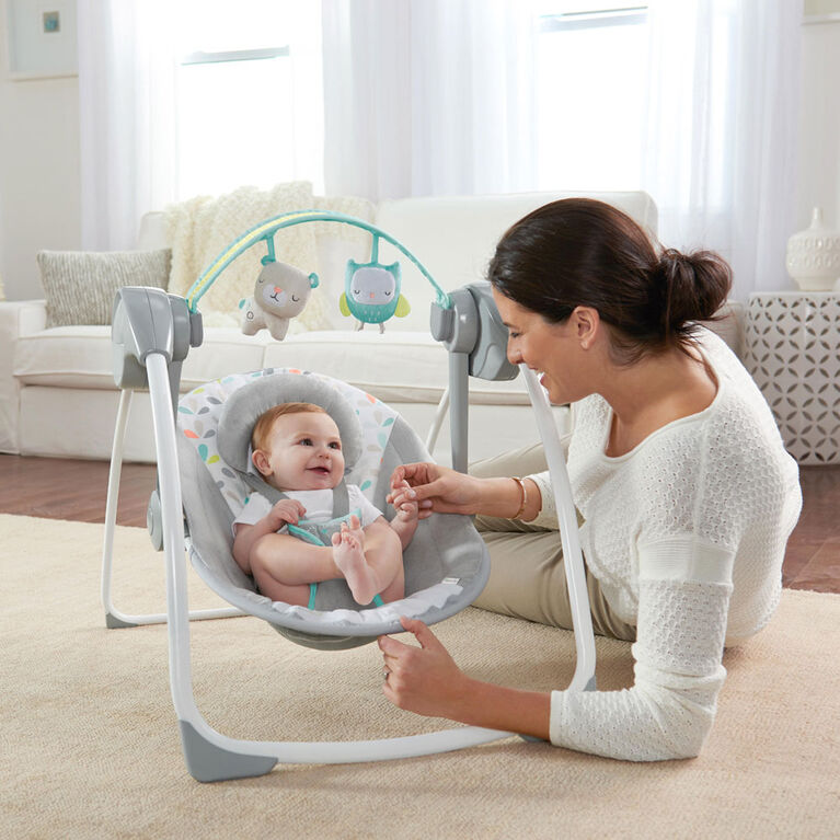 Ingenuity Comfort 2 Go Compact Portable Baby Swing with Music - Flora