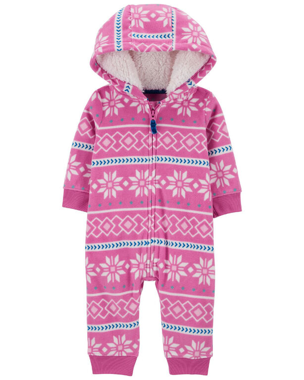 Combinaison en Sherpa à motif jacquard rose Carter's 6M