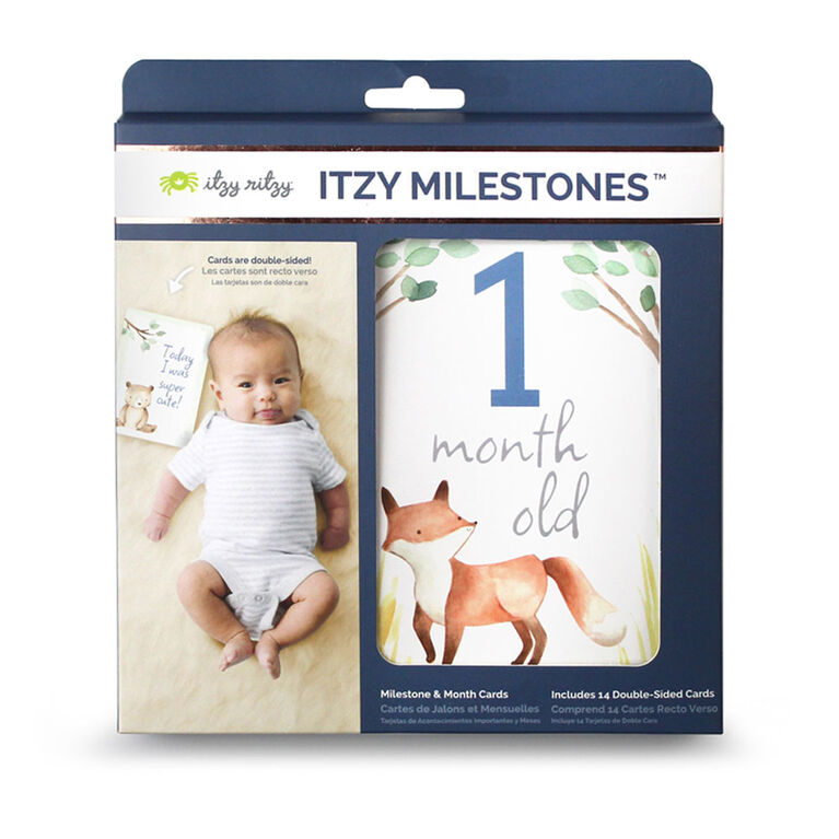 Itzy Ritzy Milestone Cards , Neutral, Woodland Animals
