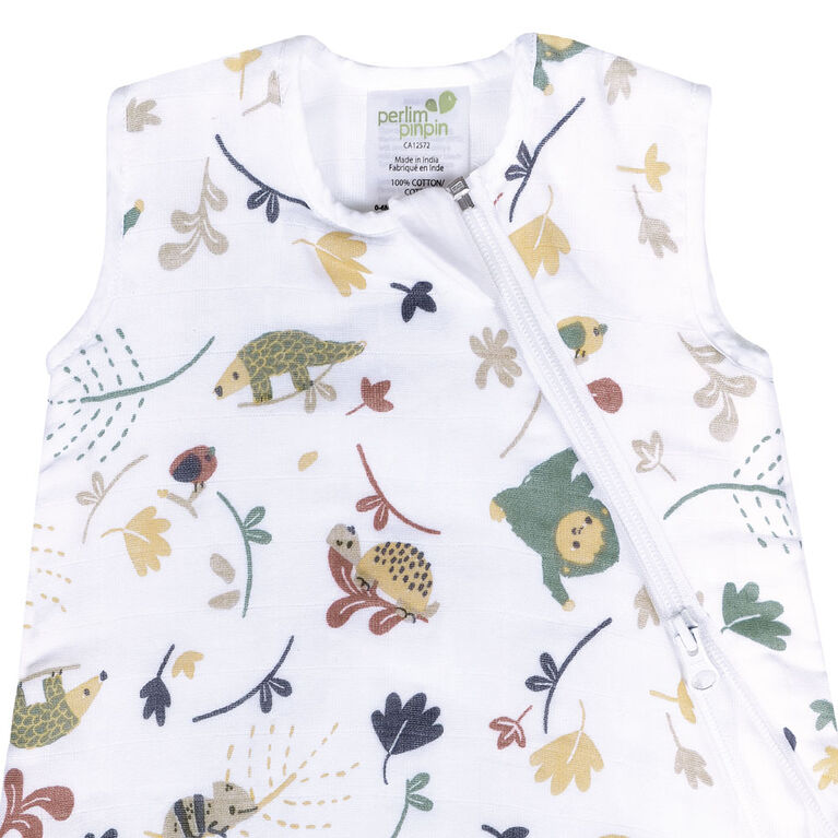 Perlimpinpin-Muslin sleep bag 1.5 TOG-Jungle green-6-18m