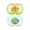 MAM Crystal Silicone Pacifier, 6+ Months, 2-Pack - Green, Styles May Vary