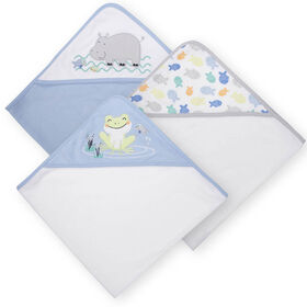 Capes de bains de Koala Baby paquet de 3 bleu.