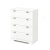 Reevo 4-Drawer Chest Dresser- Pure White