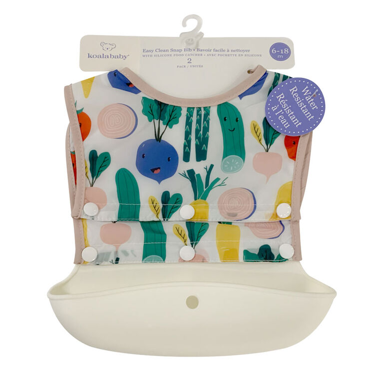 Koala Baby - 2 Pack Bib W/ Silicone Pocket Veggies