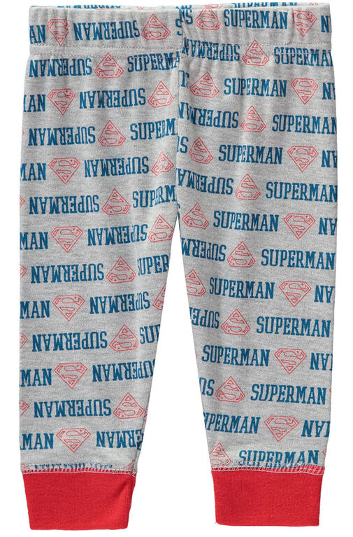 Superman 3 Piece Bodysuit Pant Bib Set 3-6 Months - Blue