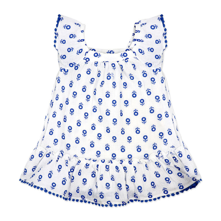 Ensemble de robe 2 pièces Baby Mode : bleu floral 12 mois