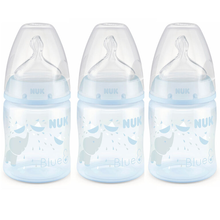 NUK Smooth Flow Anti-Colic Bottle, 5 oz, 3 Pack, 0+ Months, Blue