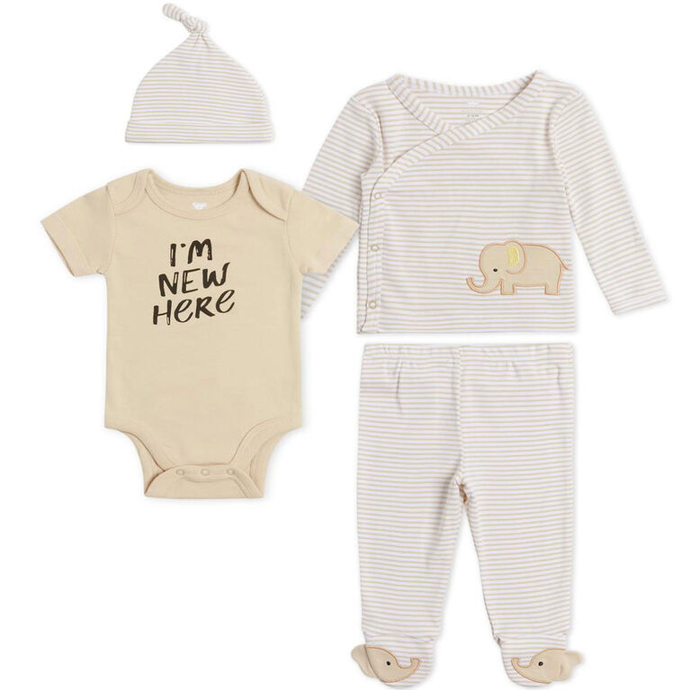 Koala Baby 4 Piece Take Me Home Sets, Oatmeal 0-3M