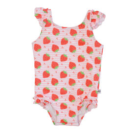 Baby Ruffled 1 Piece Swimsuit  Strawberry