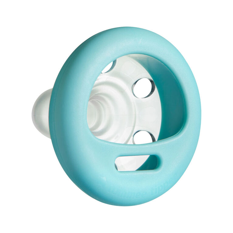 Tommee Tippee Breast-like Pacifier Soother 2-Pack, 0-6 months - White & Ice Blue