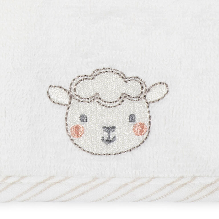 Koala Baby - 6-Pack Baby Washcloths - Grey & White Lamb