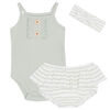 Petit Lem-3 Piece Diaper Shirt Set Knit Light Blue