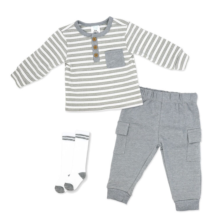 Baby Mode  3 Piece Thermal Set: Grey
