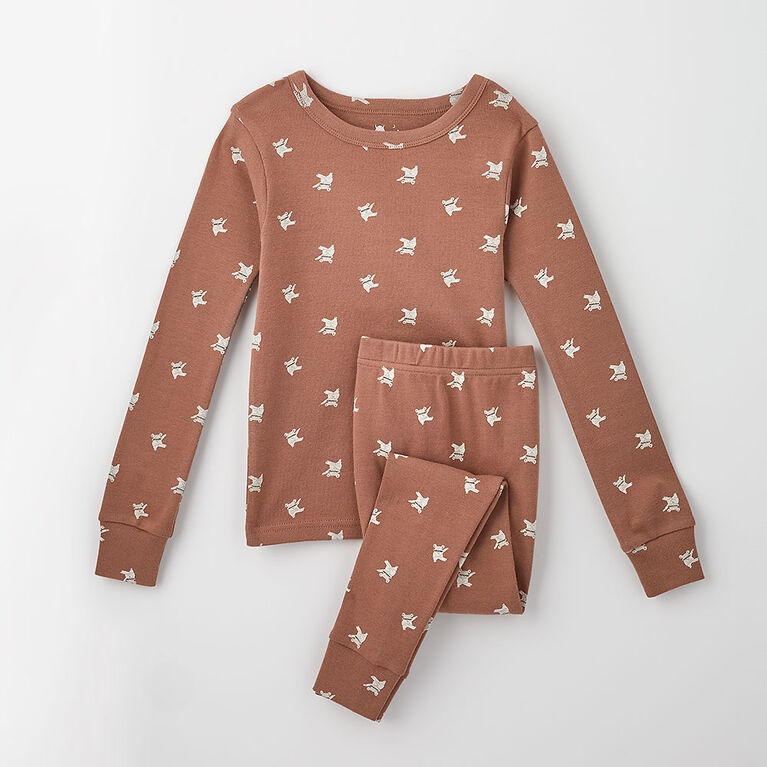 pyjama deux pièces en coton biologique monstre/brownie RISE Little Earthling