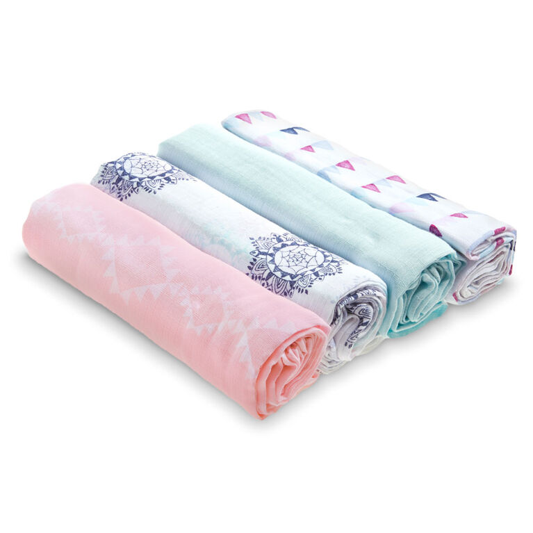 aden by aden + anais muslin swaddles, pretty pink