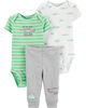 Ensemble 3 pièces à personnage mignon d’alligator Carter's - vert, 9 mois