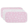Kushies Baby Burp Pads Flannel 3-Pack - Pink/Grey