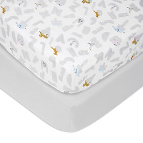 Drap De Coton Tissé - Alphabet Animaux 2Pk