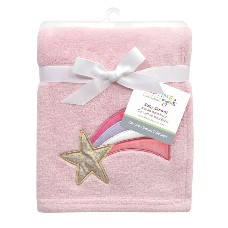 Bedtime Originals - Rainbow Unicorn Baby Blanket - Pink