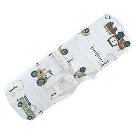 Cotton Muslin Swaddle/ Tractor