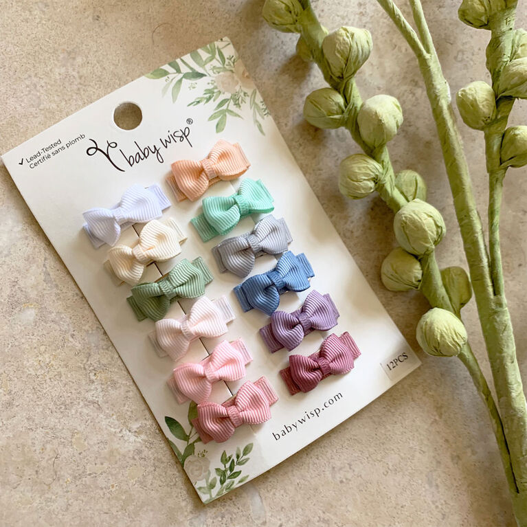 Baby Wisp - Collectors Bows - Snap Clips - 12 Pack - Classics
