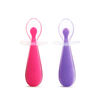 Emballage de 2 cuill&egrave;res d'apprentissage en silicone Gentle Scoop - Rose/Mauve.
