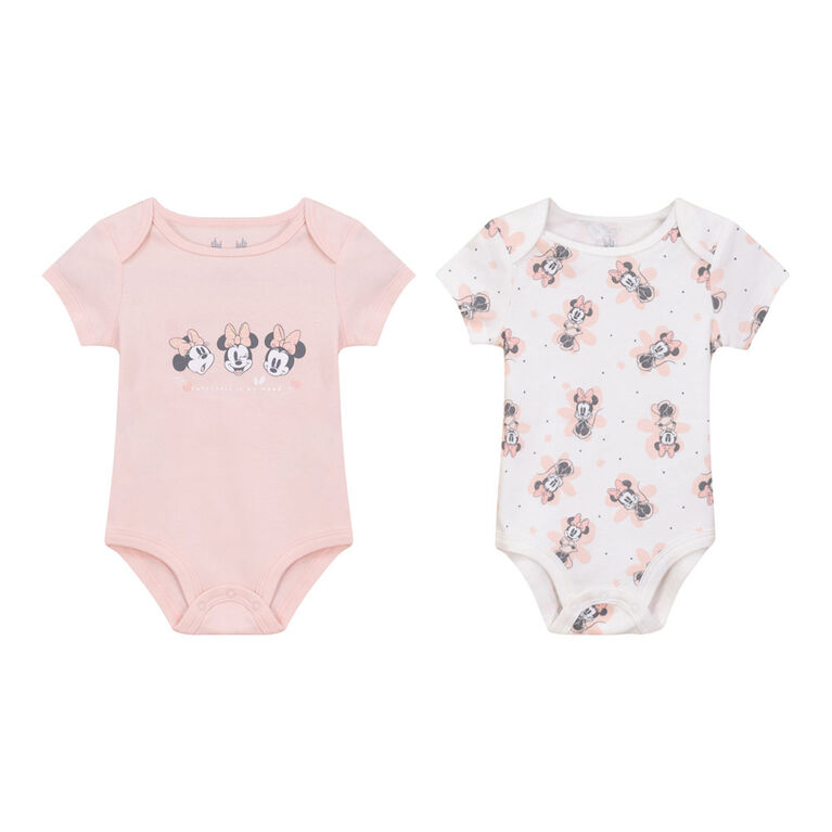 Minnie 2 Pack Bodysuits Coral