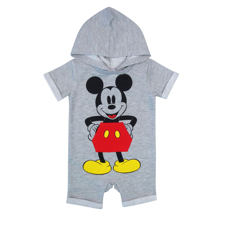 Disney Mickey Mouse Romper - Grey, 6 Months