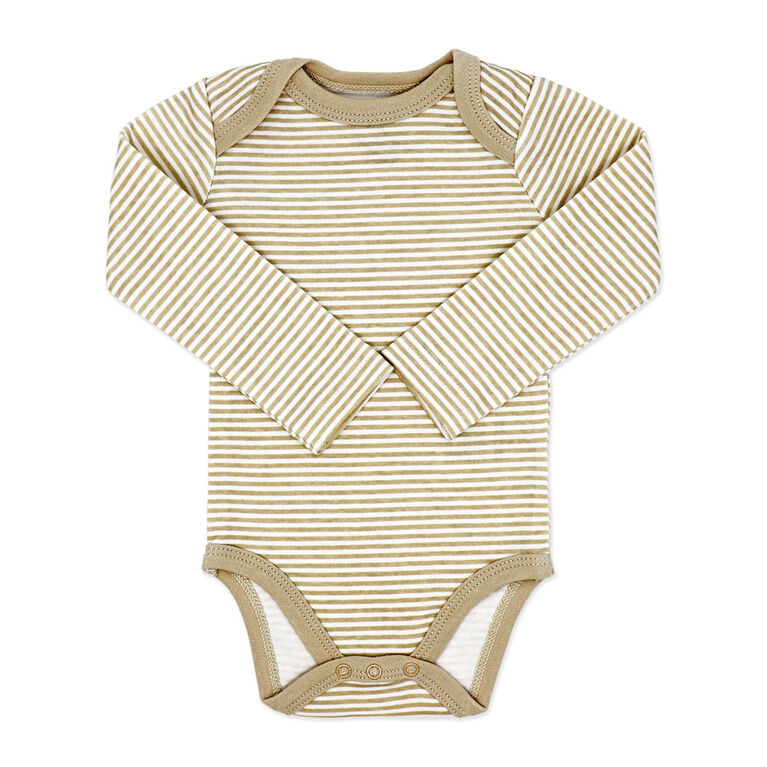 Naturelle 4 Pack Long Sleeve Bodysuit: Beige 3M