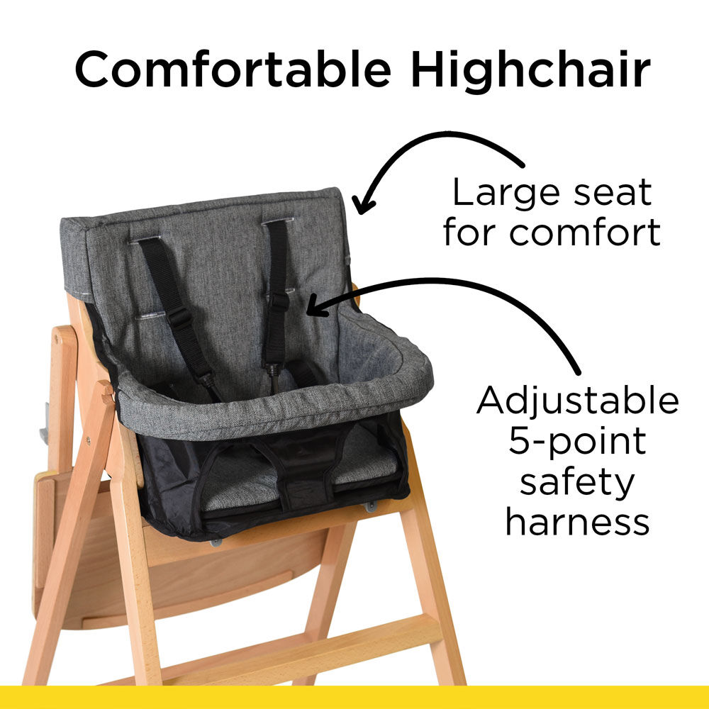 Safety 1st nordik store folding wooden highchair natural