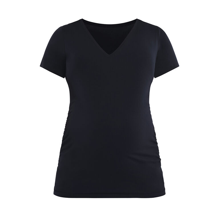 Motherhood T-Shirt À Manches Courtes Et Col En V Froncé Sur Le Côté