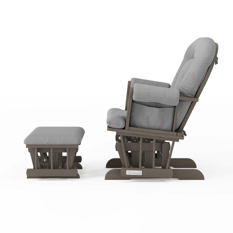 Cozy Glider & Ottoman Set, Dapper Gray