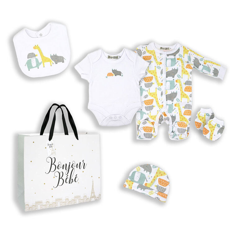 Bonjour Bebe Uni 5 Piece Zoo Animal Newborn
