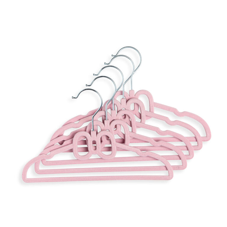 Small Wonders Pink Bow Velvet Hanger 10 Pack