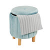 Kvell 15" Round Storage Ottoman Blue