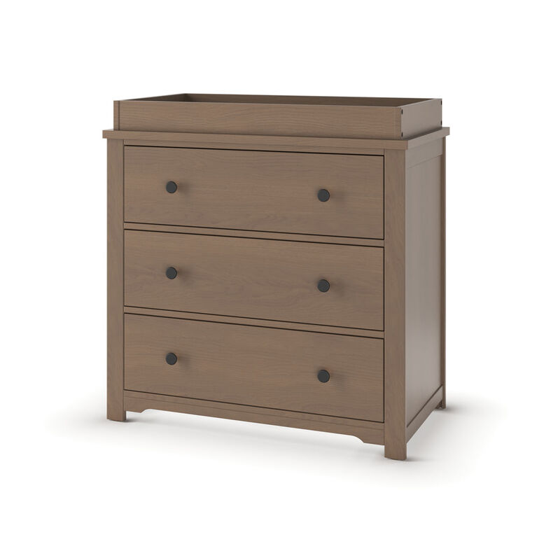Forever Eclectic by Child Craft - Harmony 3-Drawer Dresser with Dressing Kit- Dusty Heather