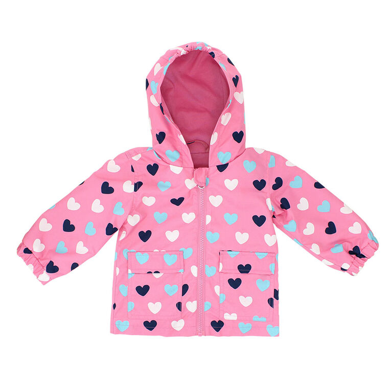 Northpeak Baby Girls Fashion Jacket- Candy Pink Hearts - 18 Months