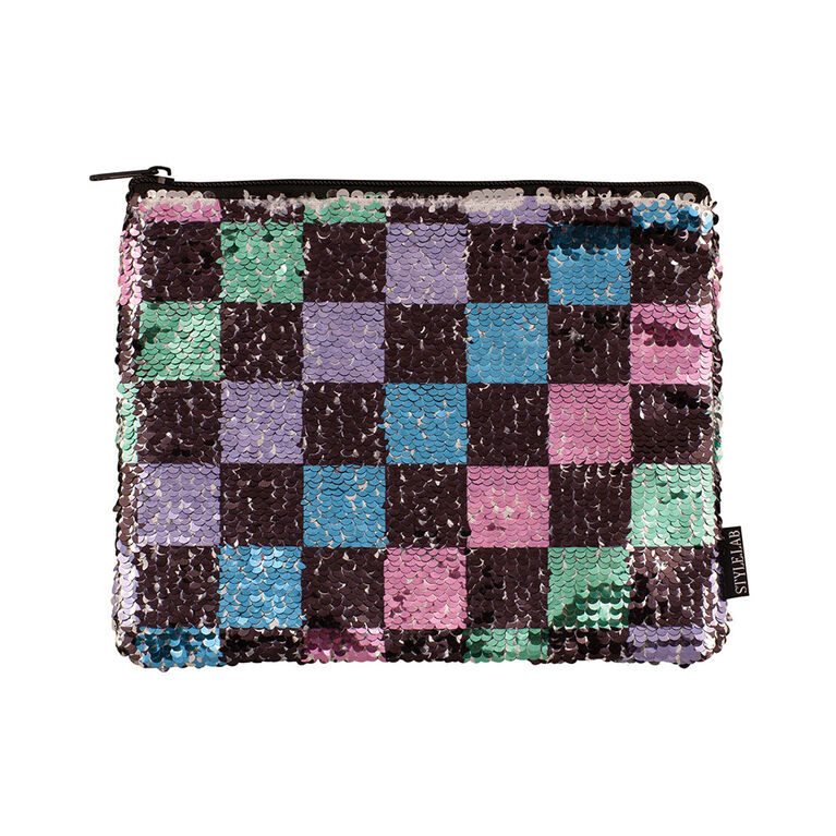 Checkerboard Sequin Pouch