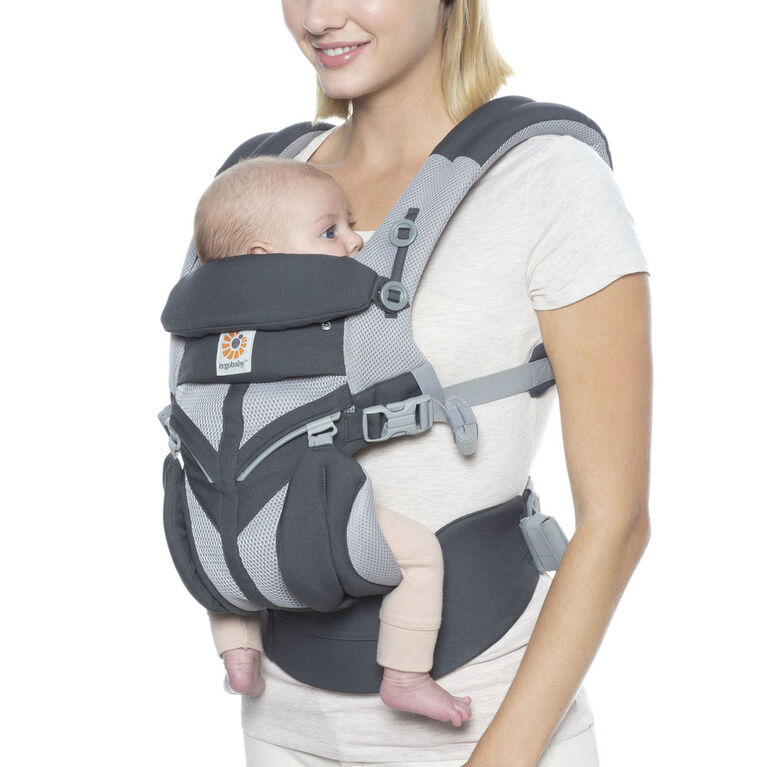 Porte-bébé ergonomique tout-en-un Ergobaby Omni 360 Cool Air Mesh- gris carbone