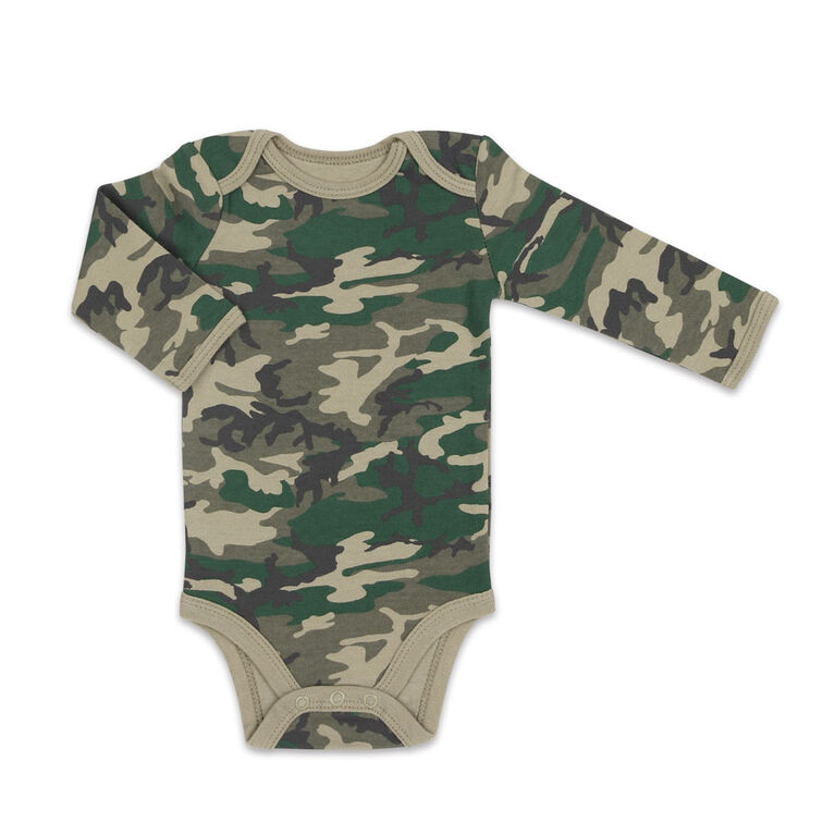 Koala Baby 4Pk Long Sleeve Bodysuit Camo Dino, Newborn