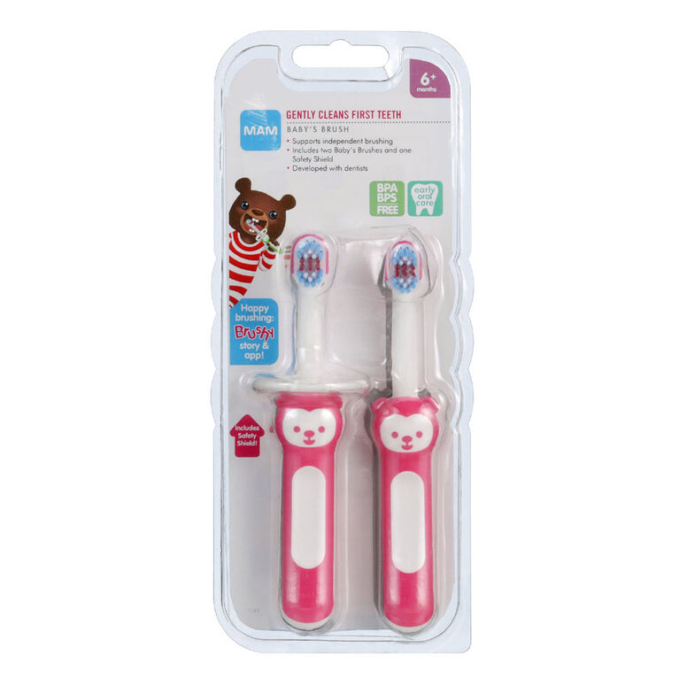 Brosse Baby's Brush MAM, 6 mois et plus, 2 unité,